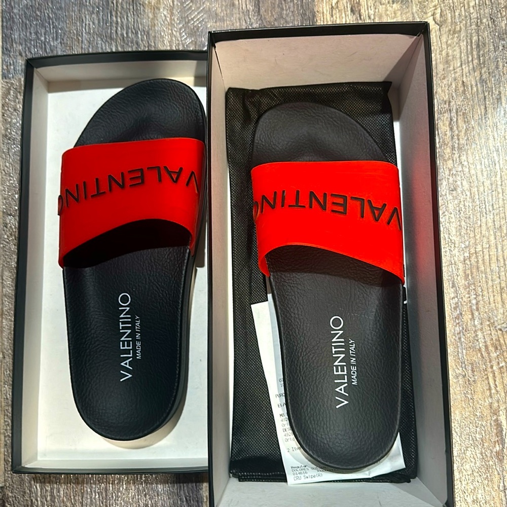 Brand new in box Valentino red slippers slides sandals